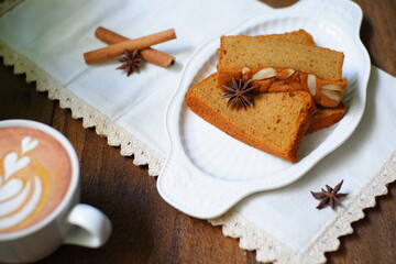 Slice of cake in a plate
