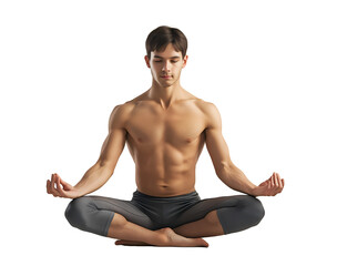 Fototapeta premium man doing meditate isolated