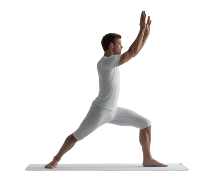 man doing yoga isolated