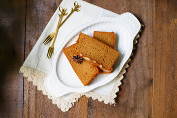 Slice of spice cake 