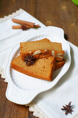 Spice cake in a plate 