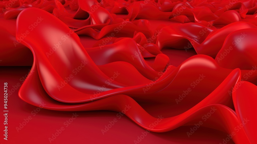 Wall mural abstract red fluid surface