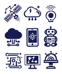 Futuristic Technology Icons Set