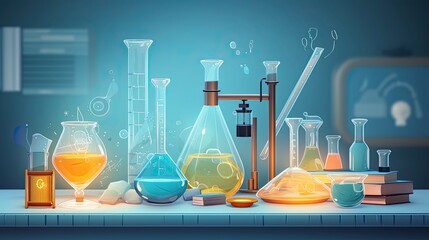 National Science day background design with science stuff