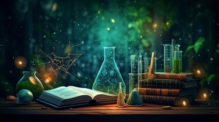 attractive National Science day background design with science stuff