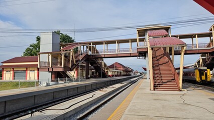 train in the railway Chumphon train station railway building 