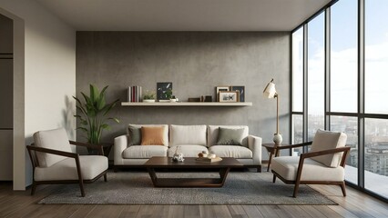 modern living room with sofa