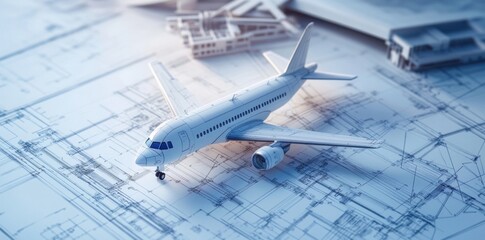 Sustainable design concepts in aerospace industry blueprints focus on integrating eco-friendly materials, energy-efficient systems
