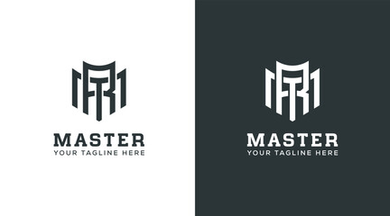 MR logo icon. RM logo strong monogram letter MR logo design	