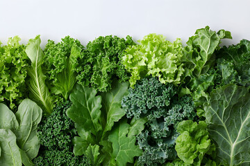 Leafy kale arranged in a fan-like display