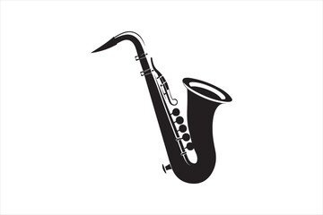 Saxophone silhouette vector art illustration