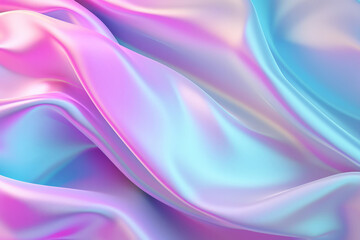 Fototapeta premium Processed collage of Iridescent fabric trendy cloth holographic texture. Background for banner