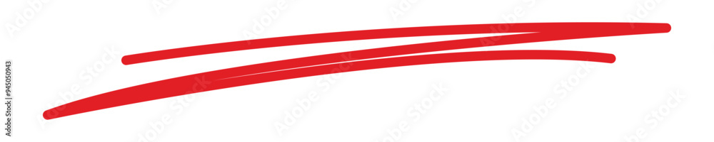 Wall mural line marker underline shape, underlining with a red line. vector