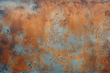 Processed collage of old rusty metal sheet texture in daylight. Background for banner