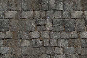 Fototapeta premium Processed collage of old street pavement surface texture. Background for banner, backdrop