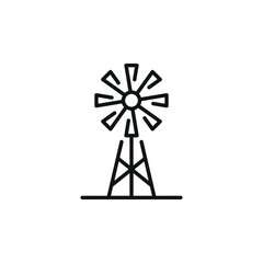 Windmill icon. Simple windmill icon for eco-friendly apps, sustainable energy websites, and educational materials on renewable resources. Vector illustration.
