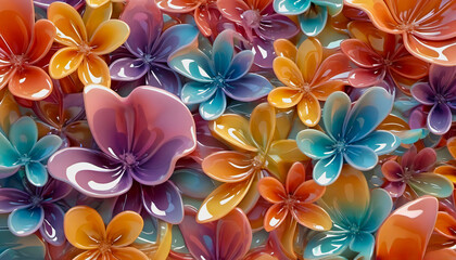 Obraz premium Abstract background of many glossy liquid colors creating a visually exciting and dynamic effect
