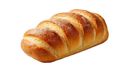 Freshly baked crusty bread loaf isolated transparent background