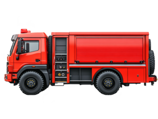 Red Fire Truck Side View  Emergency Vehicle  Rescue Equipment  Firefighter  Safety  Fire Department  Fire Engine