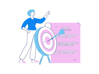 Marketing planning business characters flat vector concept operation hand drawn illustration
