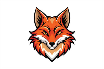 Fox head logo vector art illustration