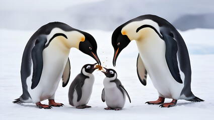 Fototapeta premium two penguins on the rocks
