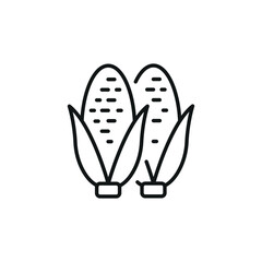 Cornfield icon. Simple corn plants in a row icon for social media, app, and web design. Vector illustration.