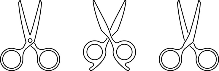 Scissors line icons