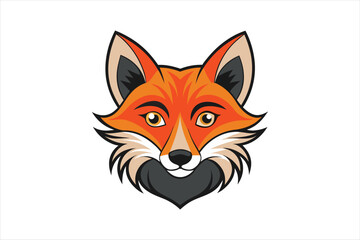 Fox head logo vector art illustration