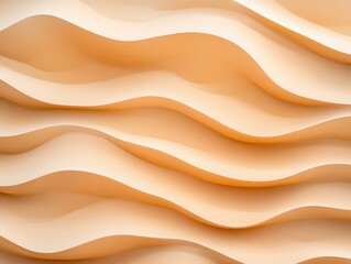 Fototapeta premium Abstract design featuring wave-like patterns in soft beige tones, creating a smooth and flowing visual effect.