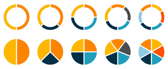 Set of pie chart graph design