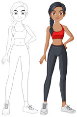 Fitness Woman Vector Illustration