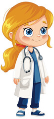 Fototapeta premium Young Female Doctor Illustration