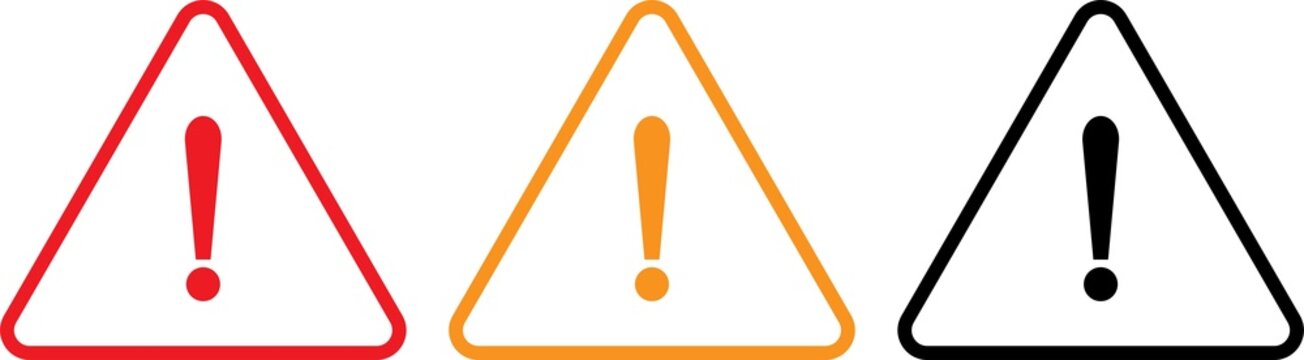 Set of warning triangle icons