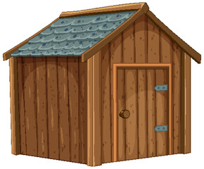 Rustic Wooden House Illustration