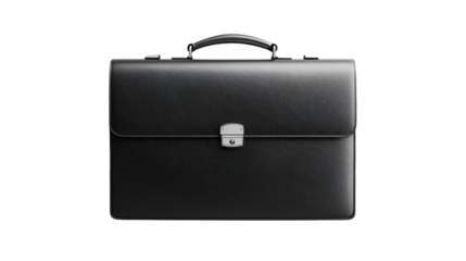 Elegant black briefcase with a sleek design, perfect for business professionals seeking style and functionality.