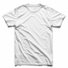 A plain white t-shirt with short sleeves and a crew neck.