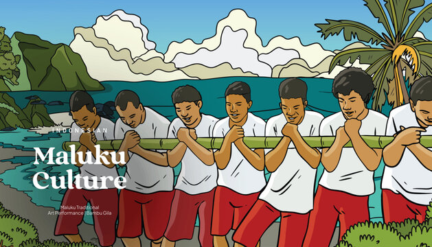 Bambu Gila Traditional Culture Illustration idea for background