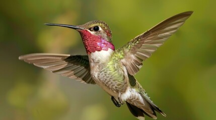 Fototapeta premium Hummingbirds are small birds that are important honey-related animals. It is a very small and colorful bird, whose main food is honey and flower juice.