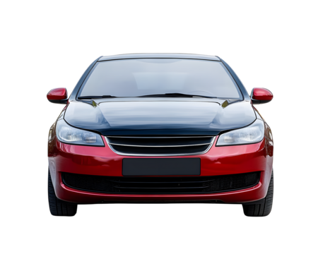 Front view car isolated on white background