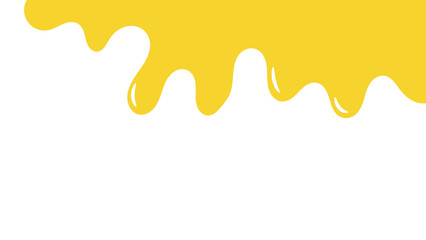 flowing melted caramel on white background. honey illustration. colorful wavy liquid corner. melting slime design element. abstract honey dripping pattern. dripping orange paint. melting cheese.