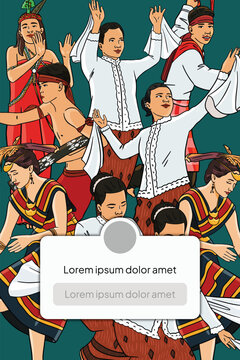 Indonesian Maluku culture and Landmark illustration layout template design