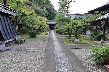 A Japanese shrine : a scene of the access to the precincts of Sanko-inari-daimyojin Shrine in Gifu City in Gifu Prefecture