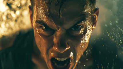 sweaty man finishing exercise