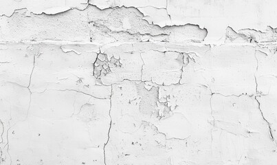 Obraz premium White cracked wall texture with peeling paint.