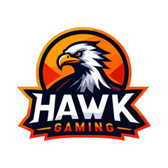 Game style Hawk logo template illustration. Hawk head mascot esports symbol