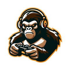 Monkey Mascot Vector Illustration for Sports Game or Esports Logo