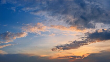 Fototapeta premium Beautiful view on the sky with soft white clouds. generative ai