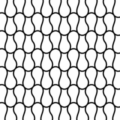 Seamless abstract pattern with interlocking organic shapes on a white background. Suitable for various design projects or decorative elements.