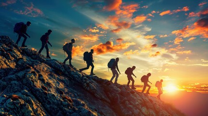 Fototapeta premium Peer Support: Encouraging a collaborative environment where team members support each other through tasks and challenges, strengthening the team’s unity. 